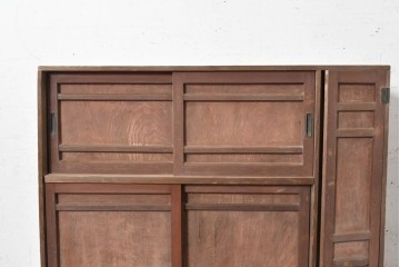 和製アンティーク　大正から昭和初期　大小の収納部を備えたレトロな下駄箱　(R-091234)