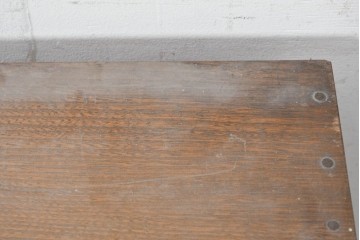 和製アンティーク　昭和初期　栓材　ワイドなガラス戸が印象的なローボード　(R-091237)