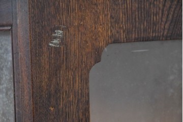 和製アンティーク　昭和初期　栓材　ワイドなガラス戸が印象的なローボード　(R-091238)
