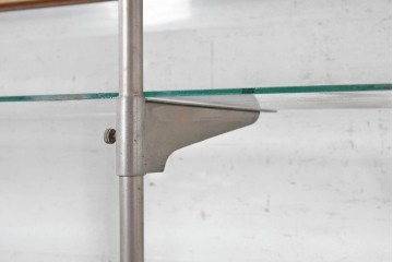 和製ヴィンテージ　昭和中期　四面ガラスのシンプルな脚付きカウンターショーケース　(R-091240)