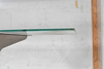 和製ヴィンテージ　昭和中期　四面ガラスのシンプルな脚付きカウンターショーケース　(R-091240)