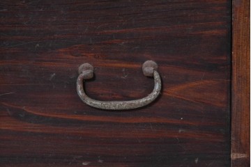 和製アンティーク　昭和初期　縦溝の装飾がアクセントの2段重ねキャビネット　(R-091245)