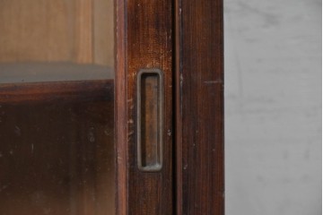 和製アンティーク　昭和初期　細かな縦溝飾りと木目が印象的なローボード　(R-091247)