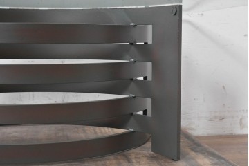 中古　希少な廃番品　高級品　VARO,S.A. VALENTI(バロッサバレンティ)　アーチ状ベースが個性的なモダンデザインのセンターテーブル　(R-091253)