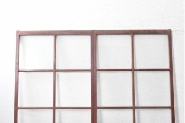 アンティーク建具　昭和初期から昭和中期　大きなガラス面が開放的なガラス戸2枚セット　(R-091265)