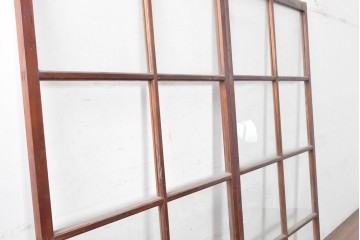 アンティーク建具　昭和初期から昭和中期　大きなガラス面が開放的なガラス戸2枚セット　(R-091265)