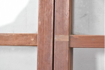 アンティーク建具　昭和初期から昭和中期　大きなガラス面が開放的なガラス戸2枚セット　(R-091265)