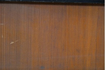 アンティーク建具　昭和初期　黒枠と帯の透かし意匠が印象的な夏戸4枚セット　(R-091266)