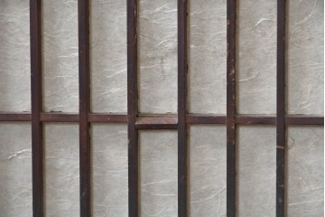 アンティーク建具　明治から大正期　赤みを帯びた木枠が味わい深い障子帯戸4枚セット　(R-091267)