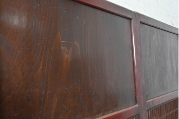 アンティーク建具　明治から大正期　赤みを帯びた木枠が味わい深い障子帯戸4枚セット　(R-091267)