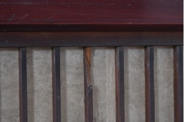 アンティーク建具　明治から大正期　赤みを帯びた木枠が味わい深い障子帯戸4枚セット　(R-091267)