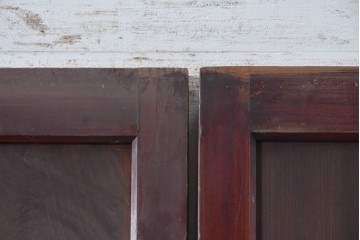 アンティーク建具　明治から大正期　赤みを帯びた木枠が味わい深い障子帯戸4枚セット　(R-091267)