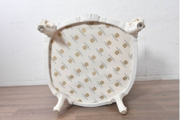 中古　イタリア高級家具　ロココ調　SILIK(シリック)　花柄の張地とゴールドカラーの彫刻装飾が華やかな1人掛けソファ　(R-091269)