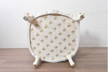 中古　イタリア高級家具　ロココ調　SILIK(シリック)　花柄の張地とゴールドカラーの彫刻装飾が華やかな1人掛けソファ　(R-091270)