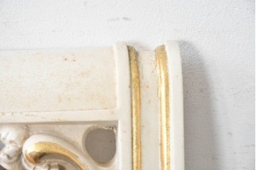 中古　イタリア高級家具　SILIK(シリック)　花柄ファブリックと彫刻装飾のアームチェア　※傷み有り　(R-091271)