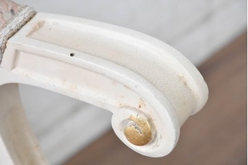 中古　イタリア高級家具　SILIK(シリック)　花柄ファブリックと彫刻装飾のアームチェア　※傷み有り　(R-091271)