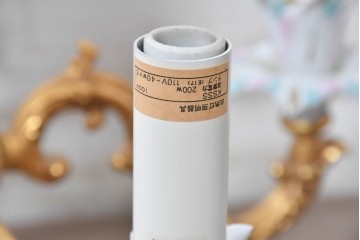 中古　イタリア製　F.B.A.I.(Fonderia Bronzi Artistici Italia)　可憐な花の絵付けと金色の曲線装飾が華やかな5灯シャンデリア　推定約100万円前後　(R-091274)