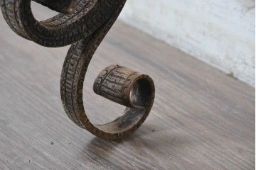 ヨーロッパアンティーク　1920年から1960年頃　ロートアイアン　細やかな意匠が目を引くドラゴンのオブジェ　(R-091282)