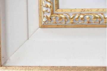 中古　美品　イタリア製　カポディモンテ(CAPODIMONTE)　半立体の陶花が美しい壁掛け額装レリーフ　(R-091283)