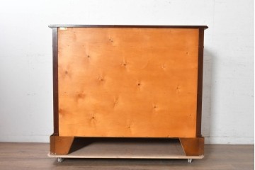 中古　イタリア最高級家具 MARCONI ARTE(マルコーニ アルテ)　象嵌と絵入り陶板が華やかなキャビネット　定価約110万円　※変色あり　(R-091287)