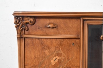 中古　CLイタリア(CLItalia)　花の象嵌と流麗な彫刻が美しいサイドボード　定価約180万円　(R-091288)