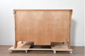 中古　CLイタリア(CLItalia)　花の象嵌と流麗な彫刻が美しいサイドボード　定価約180万円　(R-091288)