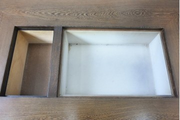 和製ヴィンテージ　鉄刀木(タガヤサン)　内部銅製　関西火鉢　美しい木目を楽しむ囲炉裏テーブル　(R-091289)