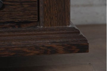 和製ヴィンテージ　鉄刀木(タガヤサン)　内部銅製　関西火鉢　美しい木目を楽しむ囲炉裏テーブル　(R-091289)