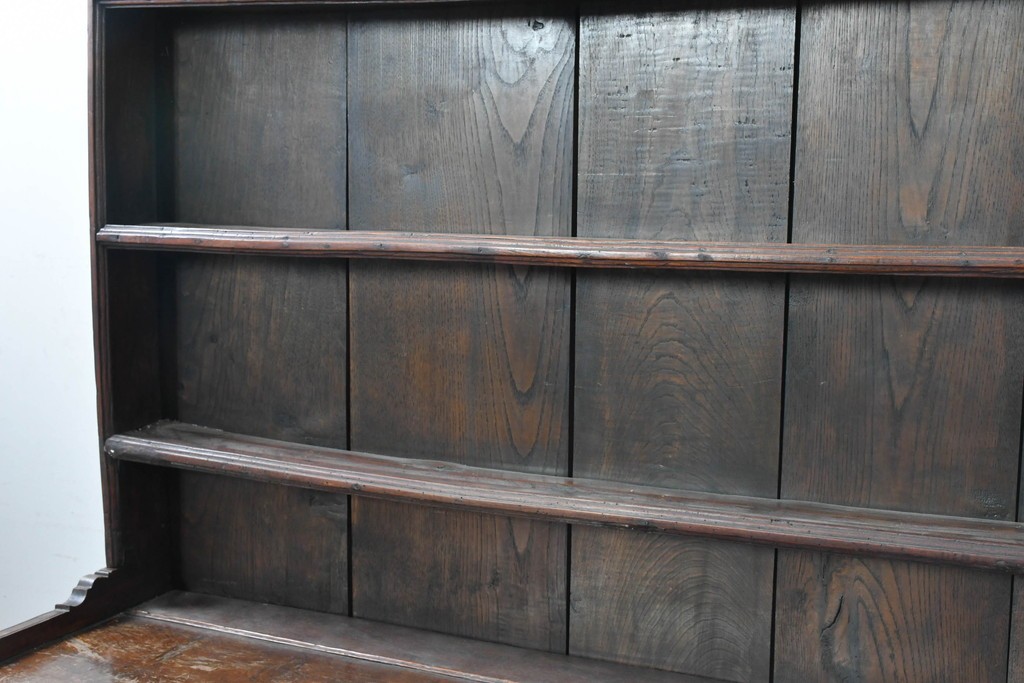 イギリスアンティーク　1800年から1830年頃　約200年前の希少品!!　オーク材　重厚な雰囲気漂うカップボード　(R-091292)