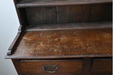イギリスアンティーク　1800年から1830年頃　約200年前の希少品!!　オーク材　重厚な雰囲気漂うカップボード　(R-091292)