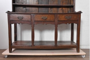 イギリスアンティーク　1800年から1830年頃　約200年前の希少品!!　オーク材　重厚な雰囲気漂うカップボード　(R-091292)