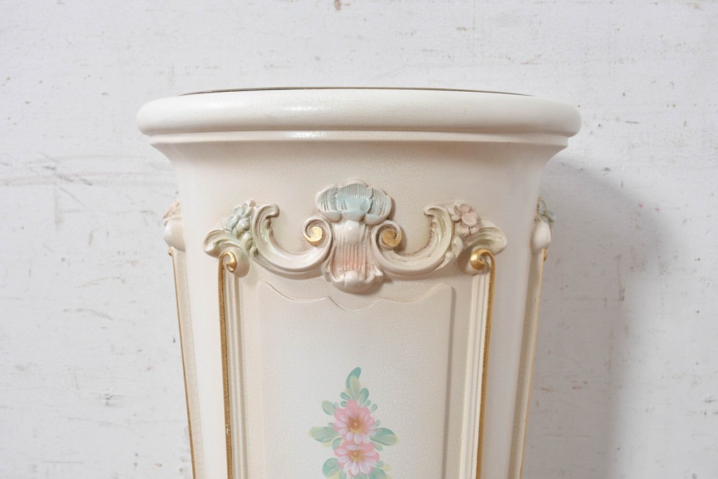 中古　イタリア高級家具　SILIK(シリック)　植物のレリーフ装飾が華やかな傘立て　定価約46万円　(R-091296)