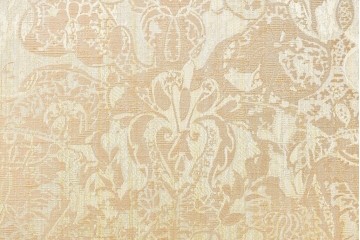 中古　アンティーク調　淡いイエローの張地とゴールドの装飾が華やかなチェア2脚セット　(R-091298)