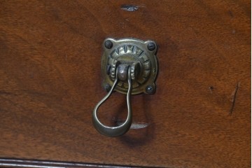 イギリスアンティーク　1910年頃　T.B. & W. COCKAYNE　マホガニー材　花の彫刻と豊富な収納を備えたビューロー付きキャビネット　(R-091309)