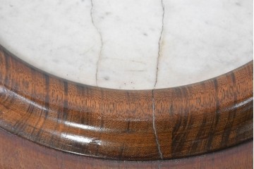 イギリスアンティーク　1860年から1880年頃　マホガニー材　大理石　ヴィクトリアン様式　円筒形サイドキャビネット　(R-091310
