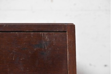 イギリスアンティーク　1920年から1930年頃　マホガニー材　5段の収納とキャスター脚を備えたクラシカルなレコードケース　(R-091311)