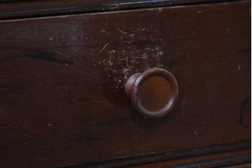 イギリスアンティーク　1920年から1930年頃　マホガニー材　5段の収納とキャスター脚を備えたクラシカルなレコードケース　(R-091311)
