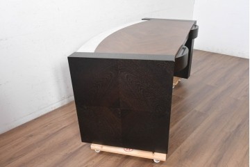 中古　イタリア製　超美品　SMANIA(ズマーニア)　CHIC(シック)　スライド式レザー天板付きデスク　定価約270万円　(R-091316)