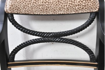 中古　美品　アメリカ最高級ブランド　CENTURY(センチュリー)　ロープツイスト装飾とアンテロープ柄が印象的なサロンチェア　定価約100万円　(R-091326)