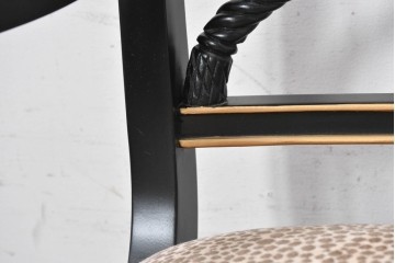 中古　美品　アメリカ最高級ブランド　CENTURY(センチュリー)　ロープツイスト装飾とアンテロープ柄が印象的なサロンチェア　定価約100万円　(R-091326)