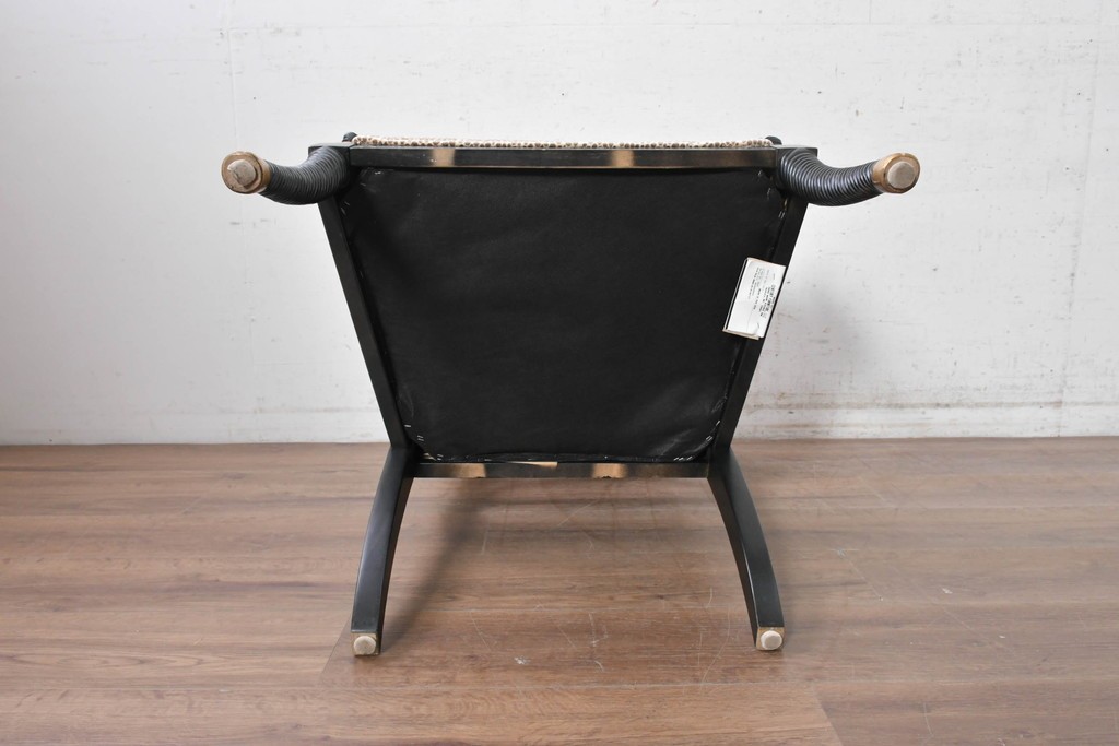 中古　美品　アメリカ最高級ブランド　CENTURY(センチュリー)　ロープツイスト装飾とアンテロープ柄が印象的なサロンチェア　定価約100万円　(R-091326)