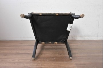 中古　美品　アメリカ最高級ブランド　CENTURY(センチュリー)　ロープツイスト装飾とアンテロープ柄が印象的なサロンチェア　定価約100万円　(R-091326)