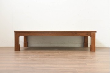 中古　Oak Village(オークヴィレッジ)　ナラ無垢材　豊かな木目を楽しめるシンプルな座卓　(R-091331)