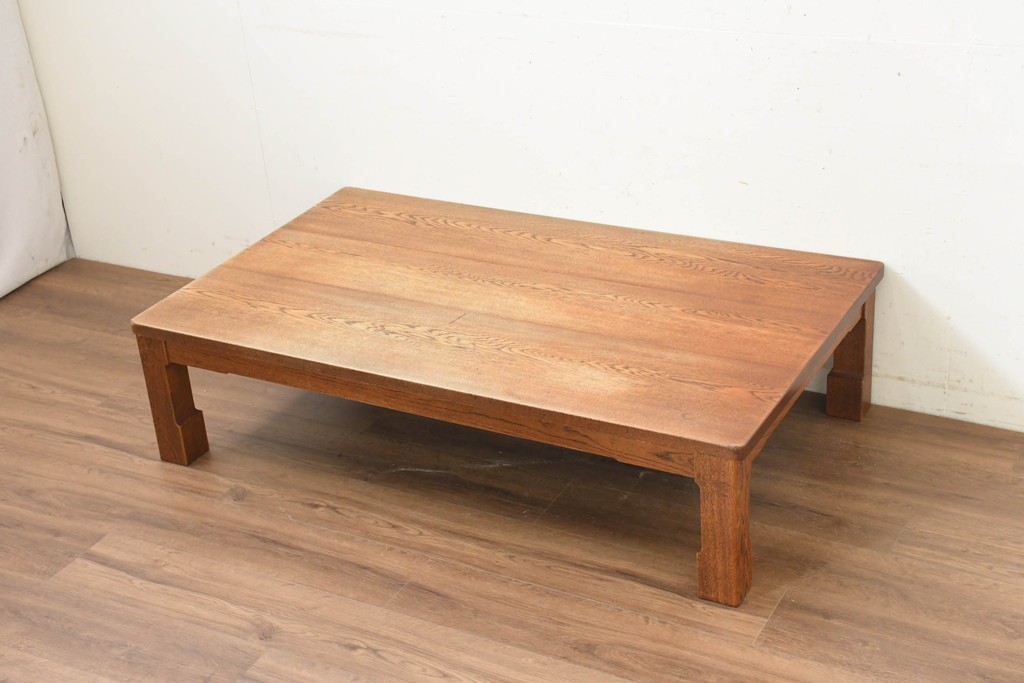 中古　Oak Village(オークヴィレッジ)　ナラ無垢材　豊かな木目を楽しめるシンプルな座卓　(R-091331)