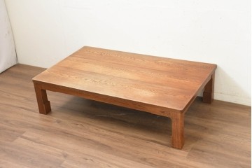 中古　Oak Village(オークヴィレッジ)　ナラ無垢材　豊かな木目を楽しめるシンプルな座卓　(R-091331)