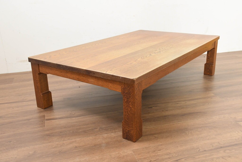 中古　Oak Village(オークヴィレッジ)　ナラ無垢材　豊かな木目を楽しめるシンプルな座卓　(R-091331)