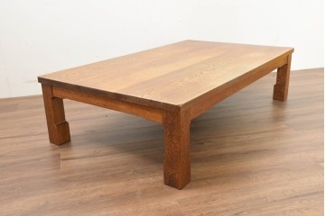 中古　Oak Village(オークヴィレッジ)　ナラ無垢材　豊かな木目を楽しめるシンプルな座卓　(R-091331)