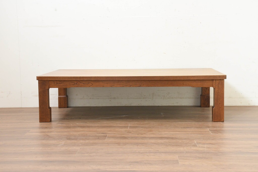 中古　Oak Village(オークヴィレッジ)　ナラ無垢材　豊かな木目を楽しめるシンプルな座卓　(R-091331)