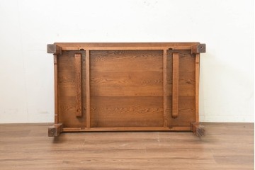 中古　Oak Village(オークヴィレッジ)　ナラ無垢材　豊かな木目を楽しめるシンプルな座卓　(R-091331)