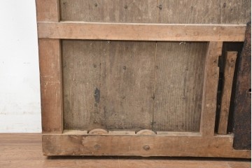 アンティーク建具　明治から大正期　錆色をまとった重厚な鉄板張り蔵戸1枚　(R-091341)